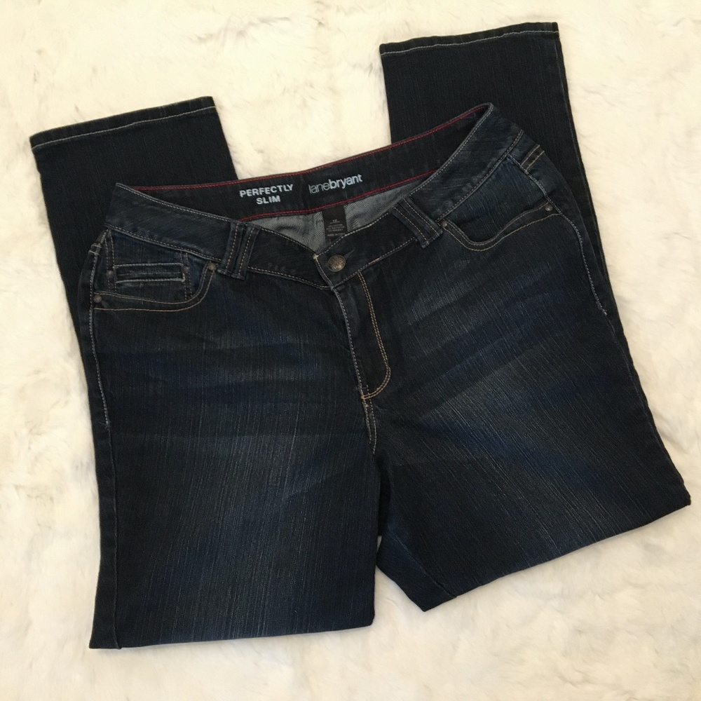 Lane Bryant Med/Dark Jeans Perfectly Slim 16 Avg